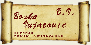 Boško Vujatović vizit kartica